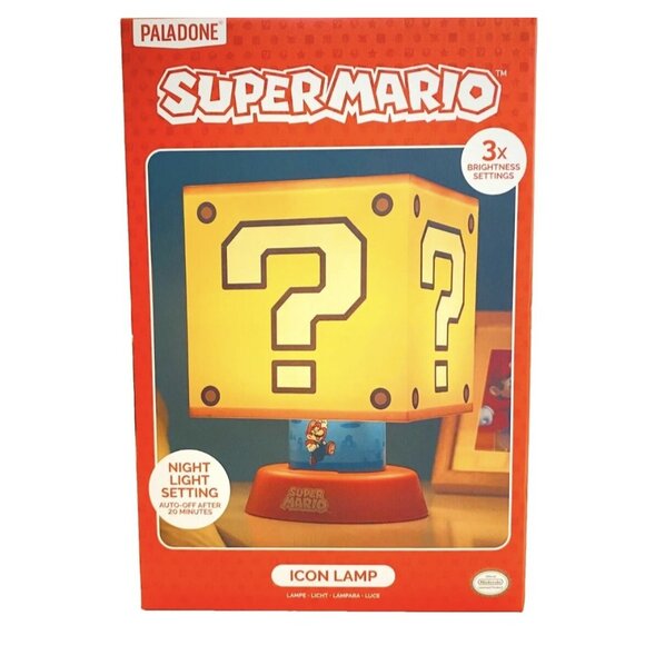 Super Mario Icon Lamp Kid Yellow Cube Night Light LED Dimmable Lamp Nintendo NEW - Picture 7 of 10